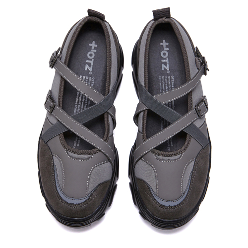 ROMITA Platform Banding Mary Jane Shoes Gray OZSQGA136G