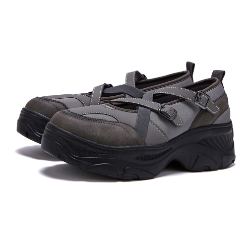 ROMITA Platform Banding Mary Jane Shoes Gray OZSQGA136G