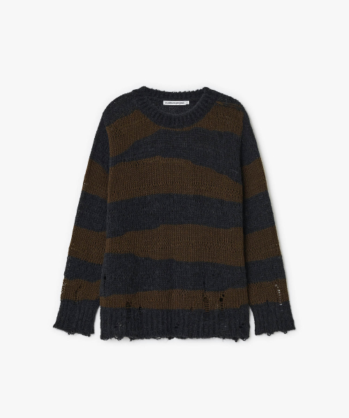 Damaged Color Block Knit (BLACK)