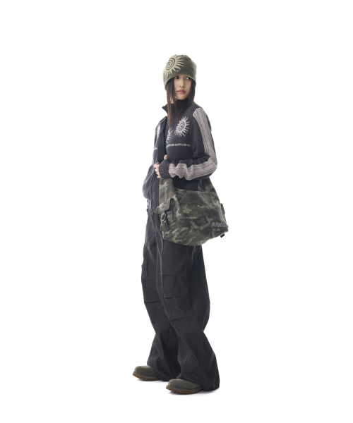 Camouflage Studded Logo Cross Bag (Khaki)