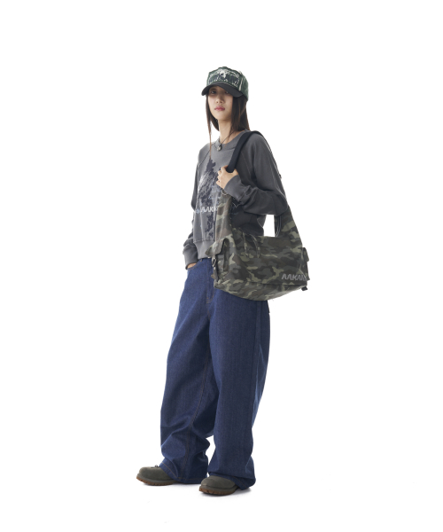 Camouflage Studded Logo Cross Bag (Khaki)