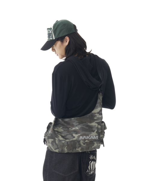 Camouflage Studded Logo Cross Bag (Khaki)