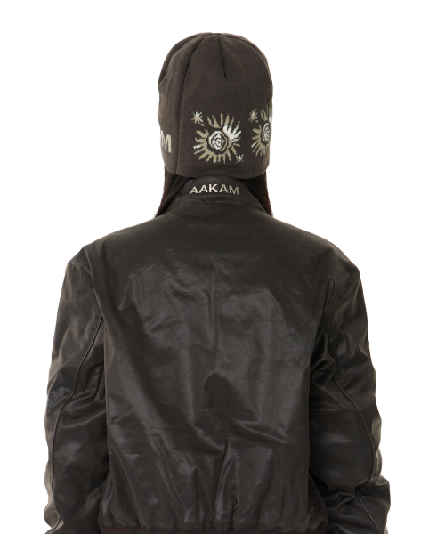 Small Sun Jacquard Beanie (Brown)