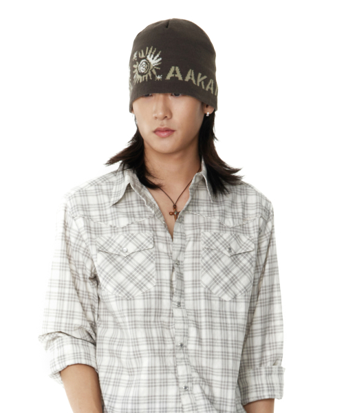 Small Sun Jacquard Beanie (Brown)