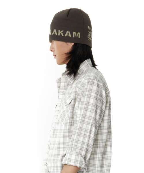 Small Sun Jacquard Beanie (Brown)
