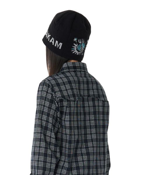 Small Sun Jacquard Beanie (Black)