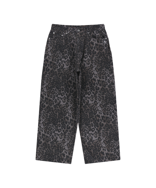 Leopard Pattern Cotton Pants (Purple)