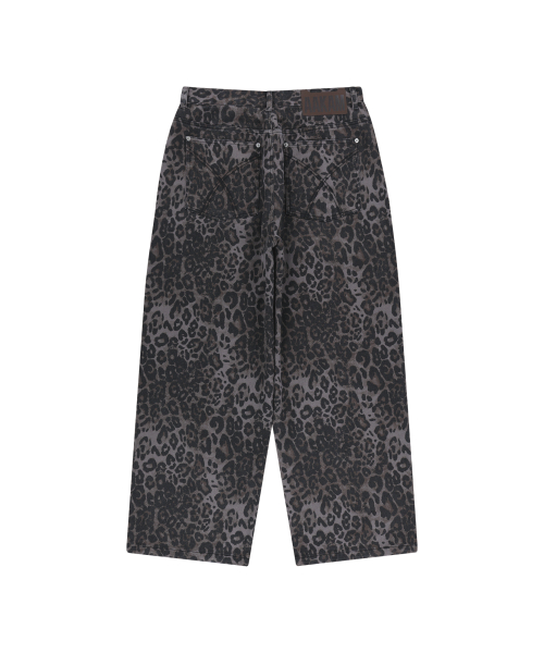 Leopard Pattern Cotton Pants (Purple)