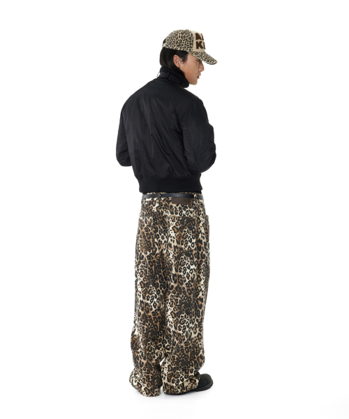 Leopard Pattern Cotton Pants (Brown)