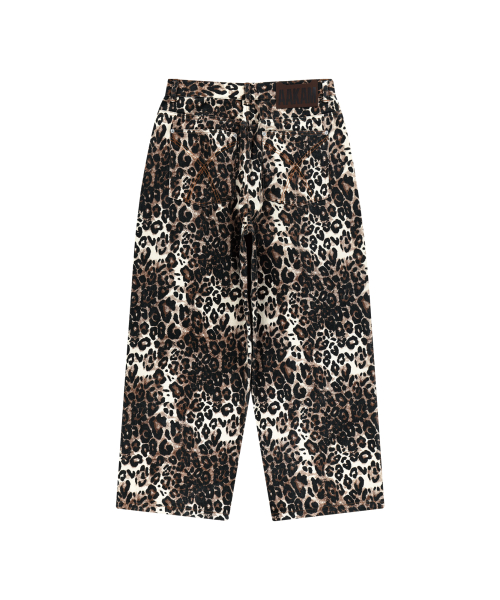 Leopard Pattern Cotton Pants (Brown)