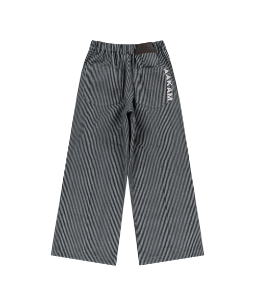 Knee Pin-tuck Stripe Denim Pants (Black)