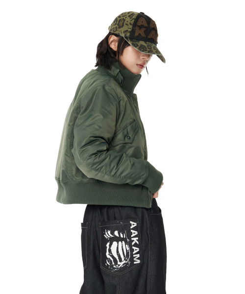 High-Neck MA-1 Jacket (Khaki)