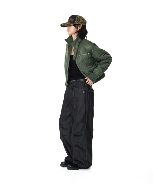 High-Neck MA-1 Jacket (Khaki)