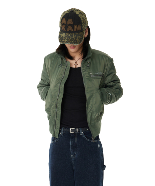 High-Neck MA-1 Jacket (Khaki)