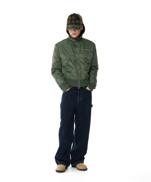 High-Neck MA-1 Jacket (Khaki)