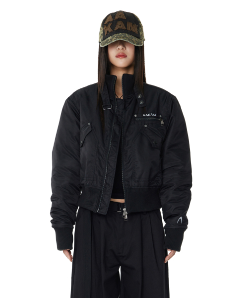 High-Neck MA-1 Jacket (Black)