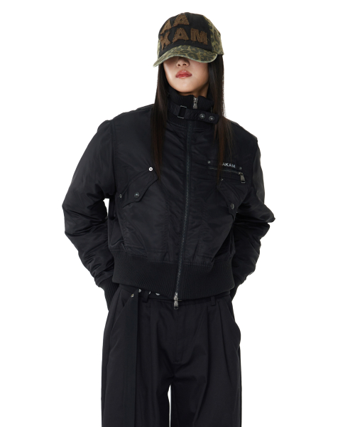High-Neck MA-1 Jacket (Black)