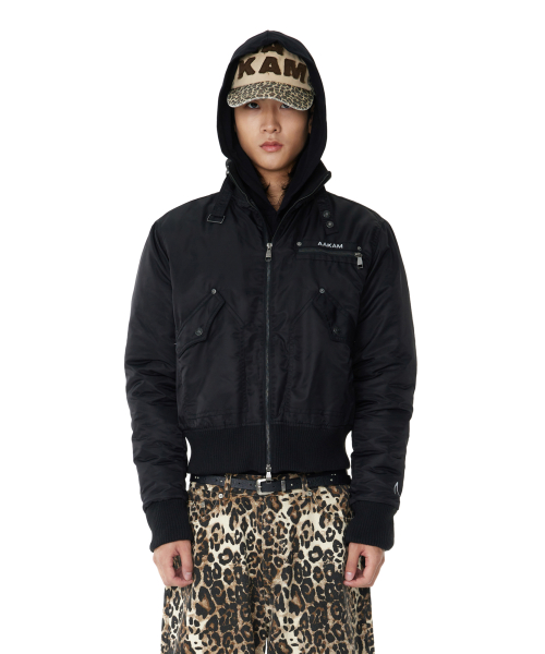 High-Neck MA-1 Jacket (Black)
