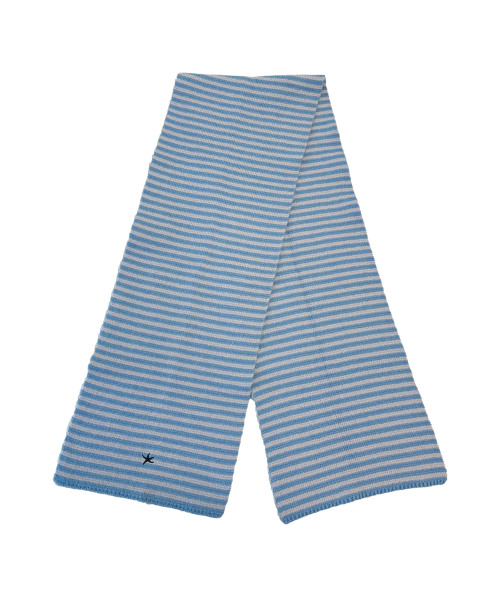 TCM mini logo stripe muffler (sky blue/grey)