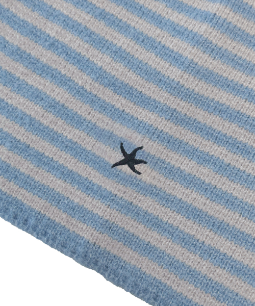 TCM mini logo stripe muffler (sky blue/grey)