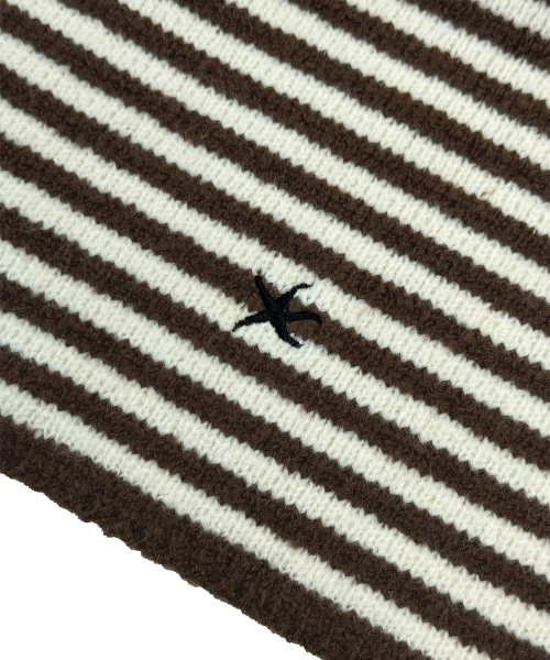 TCM mini logo stripe muffler (brown/cream)