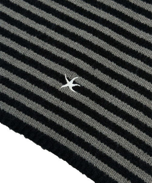 TCM mini logo stripe muffler (black/grey)