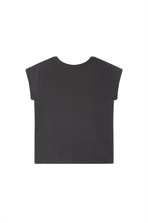 VINTAGE GRAPHIC CROPPED T-SHIRTS IN CHARCOAL