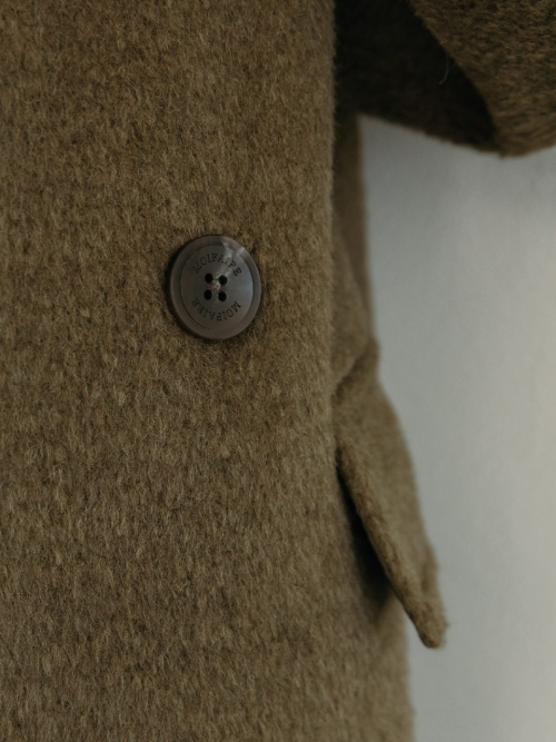 BALMACAAN WOOL DOUBLE COAT / KHAKI