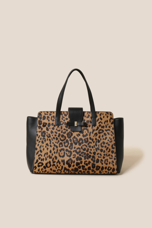 Ines Tote 42 Leopard (Black&Dark Brown)_RCBTX24648MTX