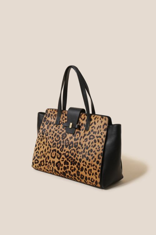 Ines Tote 42 Leopard (Black&Dark Brown)_RCBTX24648MTX