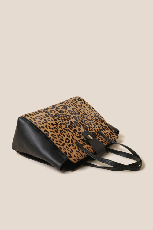 Ines Tote 42 Leopard (Black&Dark Brown)_RCBTX24648MTX
