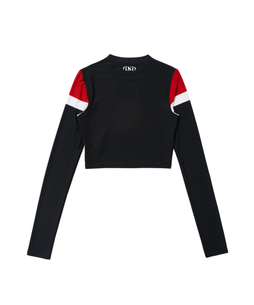 Bold Edge Crop Long Sleeve Black