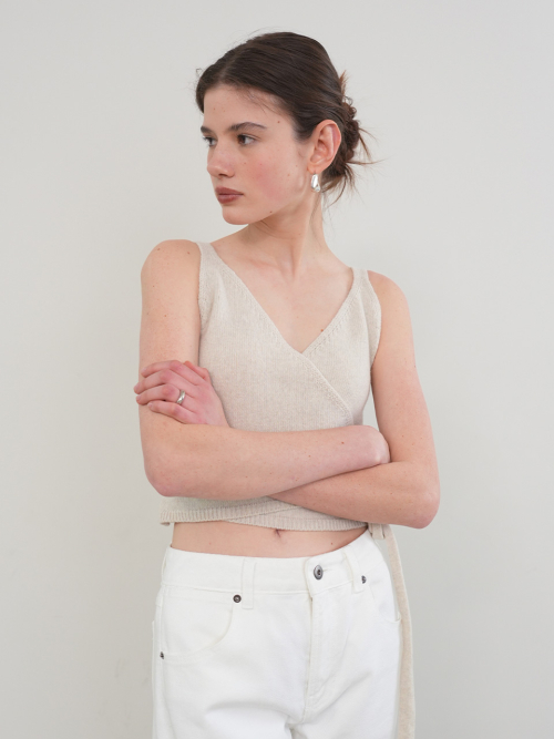 Crop Wrap Bustier Knit NEK5XV810