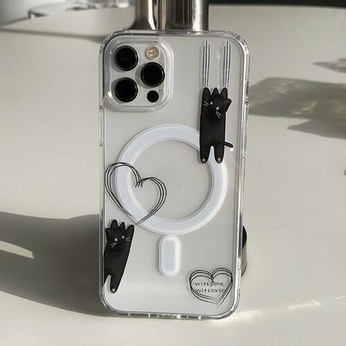 Cat Claw Doodle Heart MagSafe Phone Case