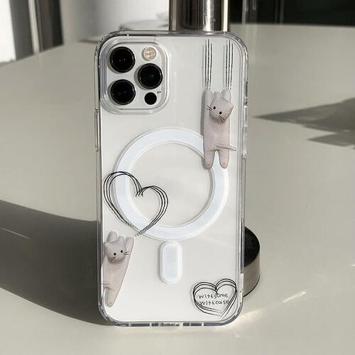 Cat Claw Doodle Heart MagSafe Phone Case