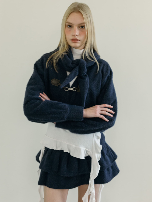 SNOWFLAKE TIERED SKIRT PANTS / NAVY