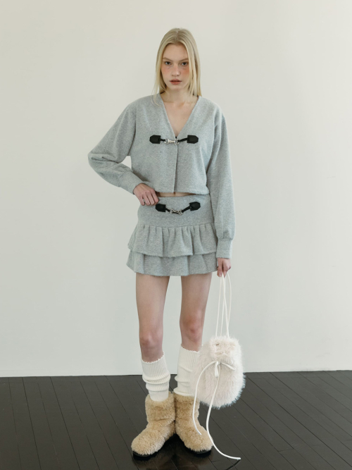 SNOWFLAKE TIERED SKIRT PANTS / GREY