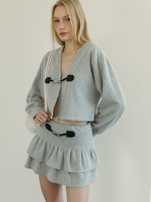 SNOWFLAKE TIERED SKIRT PANTS / GREY