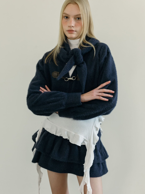 BUCKLE SNOWFLAKE CARDIGAN SET / NAVY