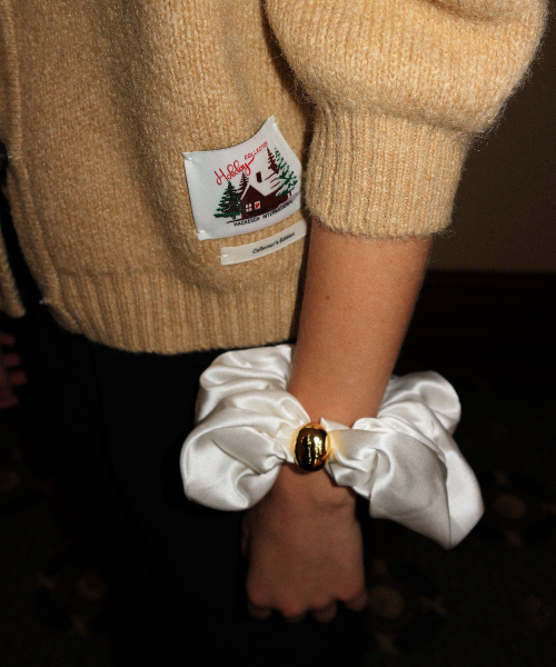 Silk Scrunchie_White Cream