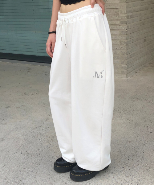 LASH METAL LOGO JOGGER SWEAT WIDE PANTS (4color)