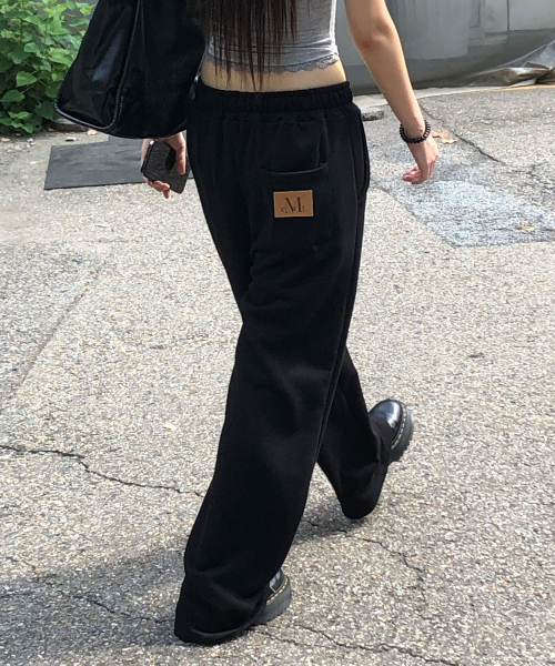 LASH METAL LOGO JOGGER SWEAT WIDE PANTS (4color)