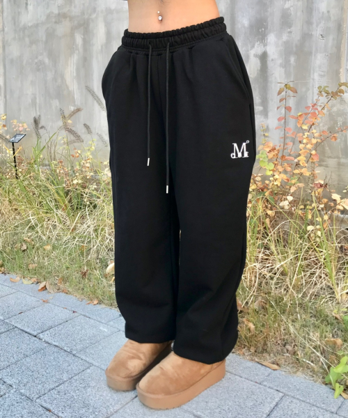 LASH METAL LOGO JOGGER SWEAT WIDE PANTS (4color)