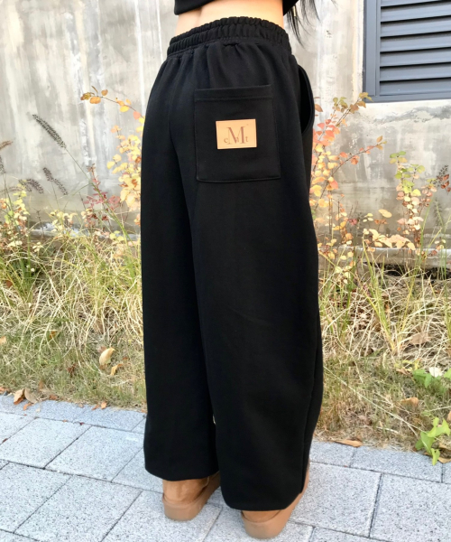 LASH METAL LOGO JOGGER SWEAT WIDE PANTS (4color)