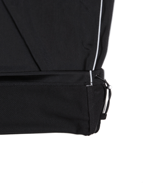 XP260 샤인 파이핑 와이드 트랙 팬츠 (BLACK)