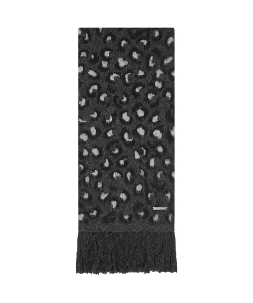 Leopard Alpaca Muffler (GREY)