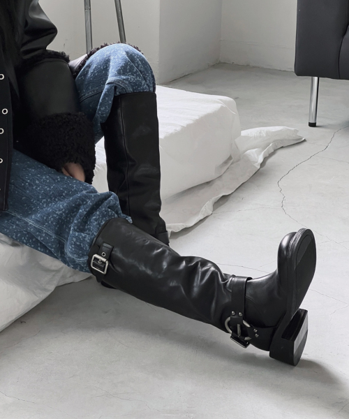 (Leather)Farroca buckle boots