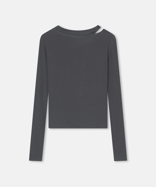 Cut-out Rib Cardigan (black)
