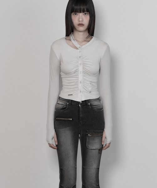Cut-out Rib Cardigan (garyshi)
