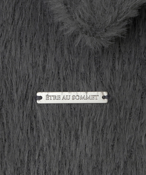 Angora Patch Set-up Cardigan (charcoal)